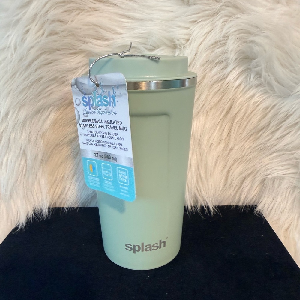 Splash Mint Green Double-Wall Stainless Travel Mug